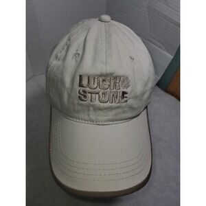 Vintage Luck Stone Hat - ADCO Desert Sand Embroidered Strapback Adjustable Cap‎